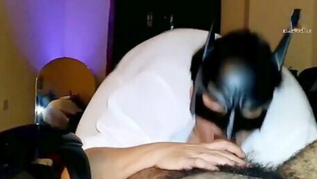 Chubby Wife Wearing Batman Mask Pov Blowjob