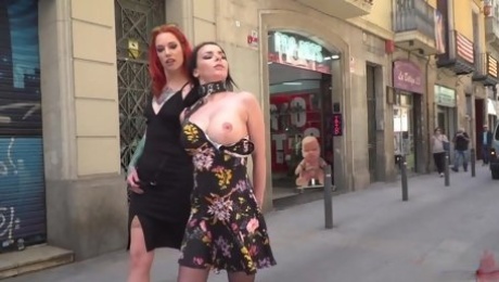 Sophia Laure and one more girl decide to fuck together in the public